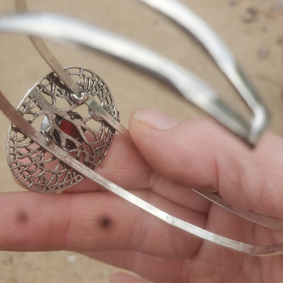 New Garnet 925 Silver Cuff Bracelet. - Picture 13 of 14